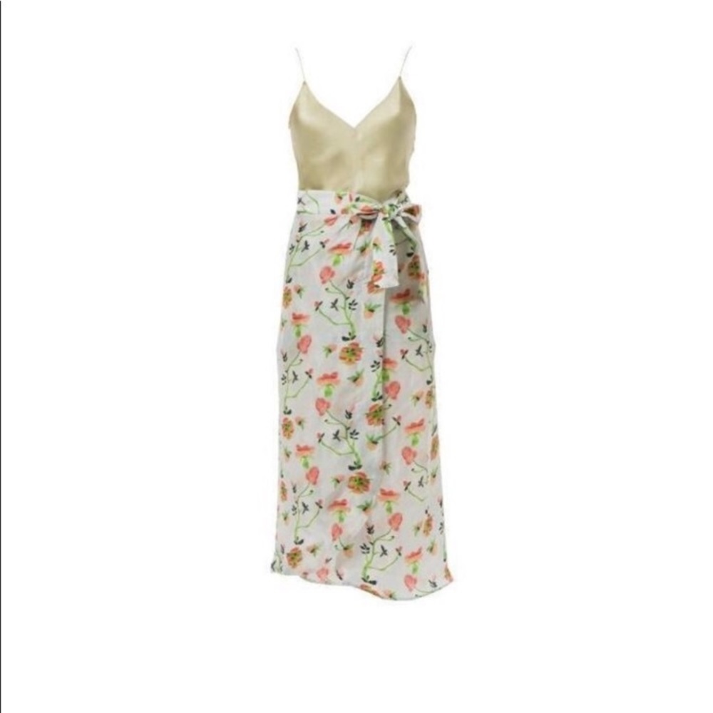Stevie Howell dianthus rose silk wrap skirt